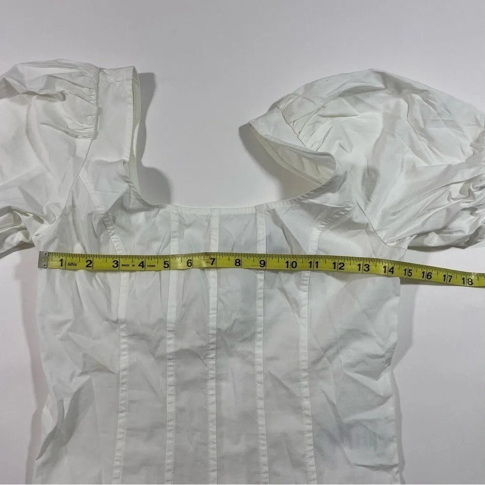 J Crew Puff Sleeve Squareneck Top Cotton BR057